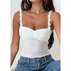 Princess polly franka white floral tank- size 0
